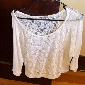 Lace white top
